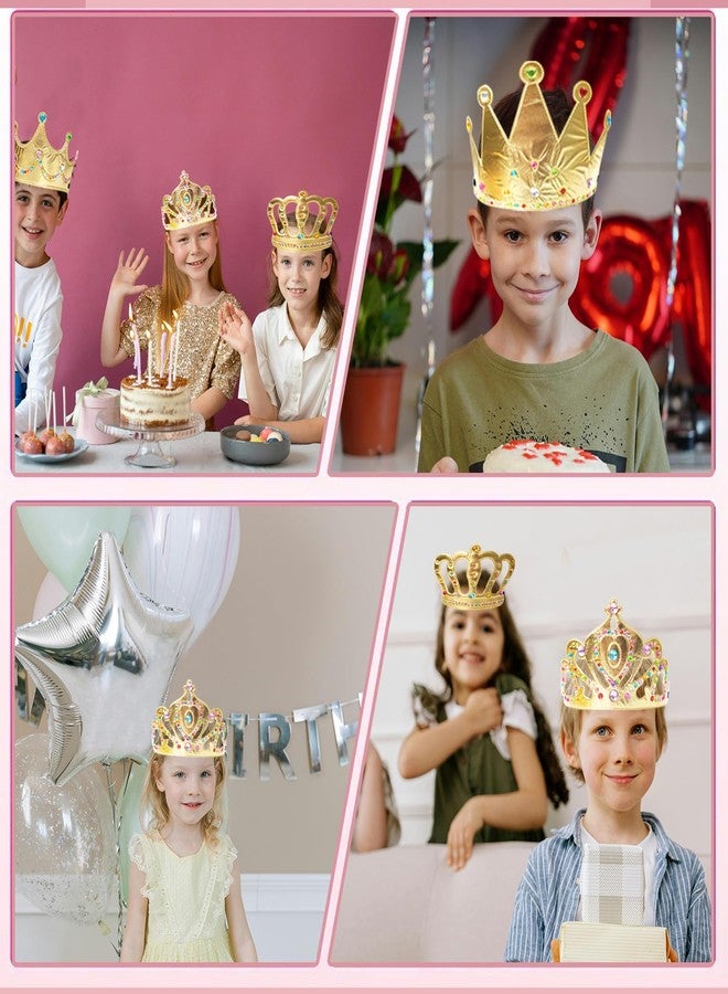 SENONAPO 50 Pcs Foam Crowns Kids Princess Tiaras Crowns Bulk with 2 Styles DIY Diamond Sticker Making Kits for Kids Birthday Party Supplies - Image 4